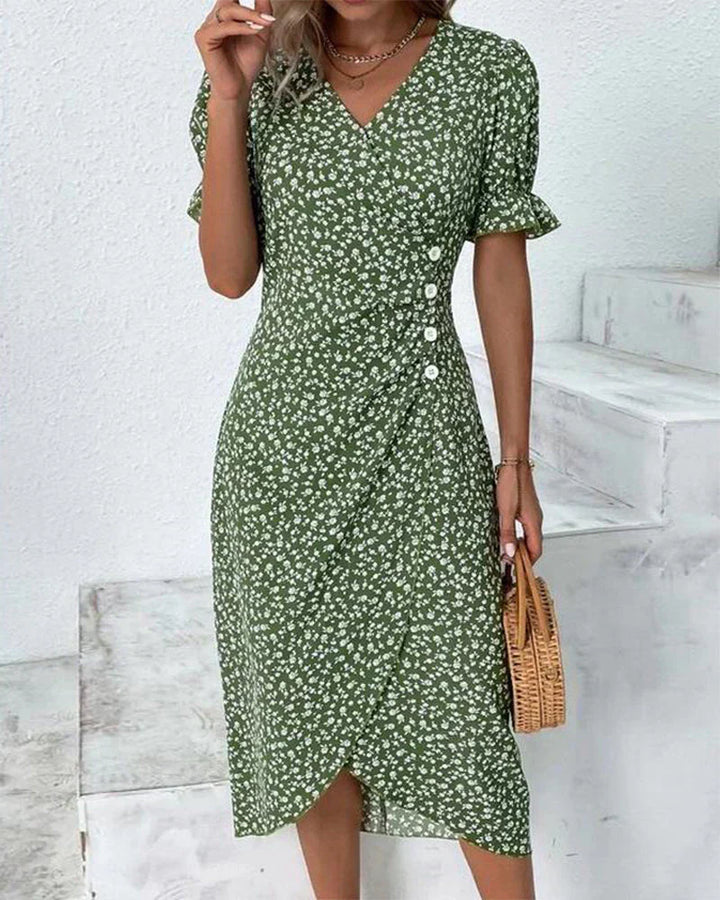 Tine - Robe à Manches Courtes avec Imprimé Floral