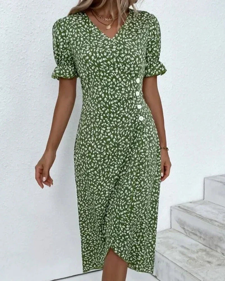 Tine - Robe à Manches Courtes avec Imprimé Floral