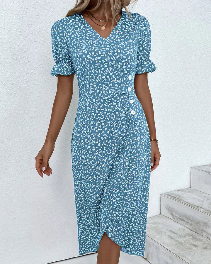 Tine - Robe à Manches Courtes avec Imprimé Floral