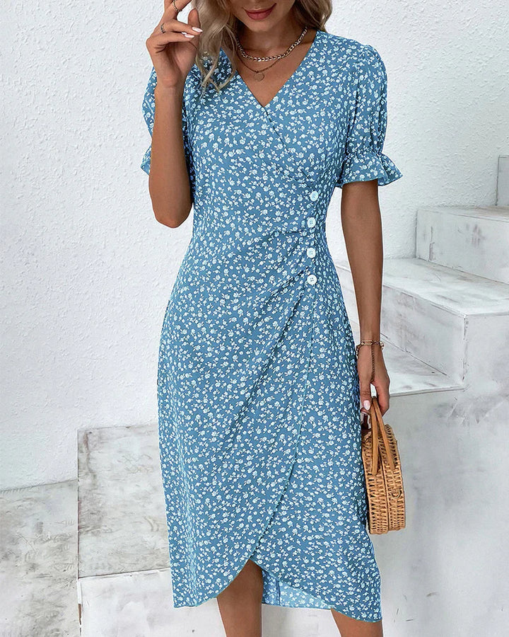 Tine - Robe à Manches Courtes avec Imprimé Floral