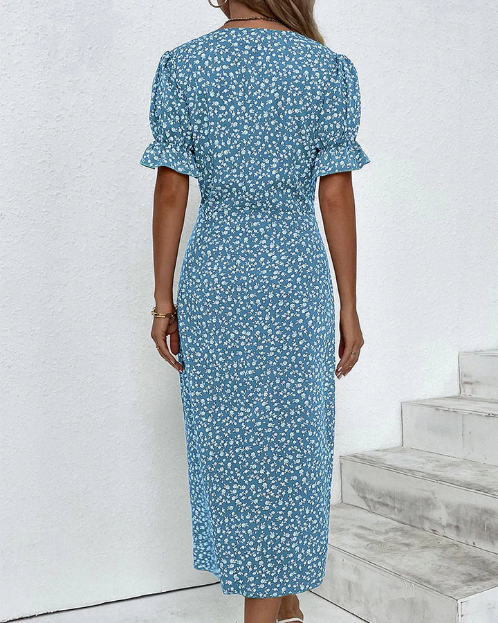 Tine - Robe à Manches Courtes avec Imprimé Floral