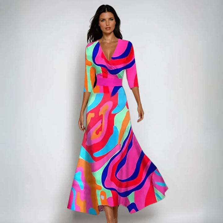 Robe enveloppante florale élégante Emily™