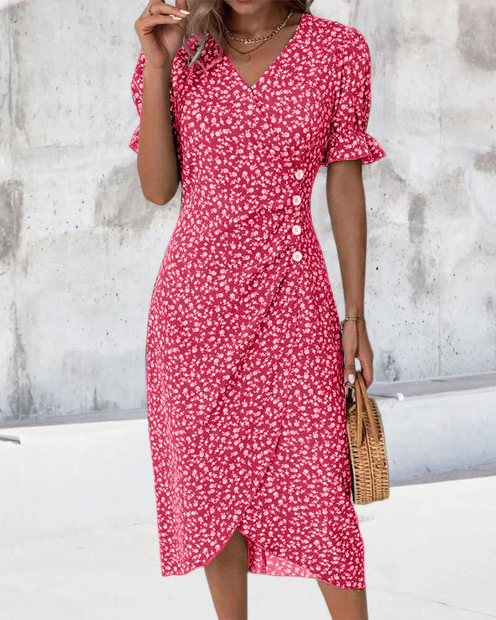 Tine - Robe à Manches Courtes avec Imprimé Floral