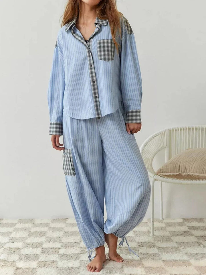 Ava Ensemble Loungewear 2 Pièces Femme – Pyjama à Carreaux