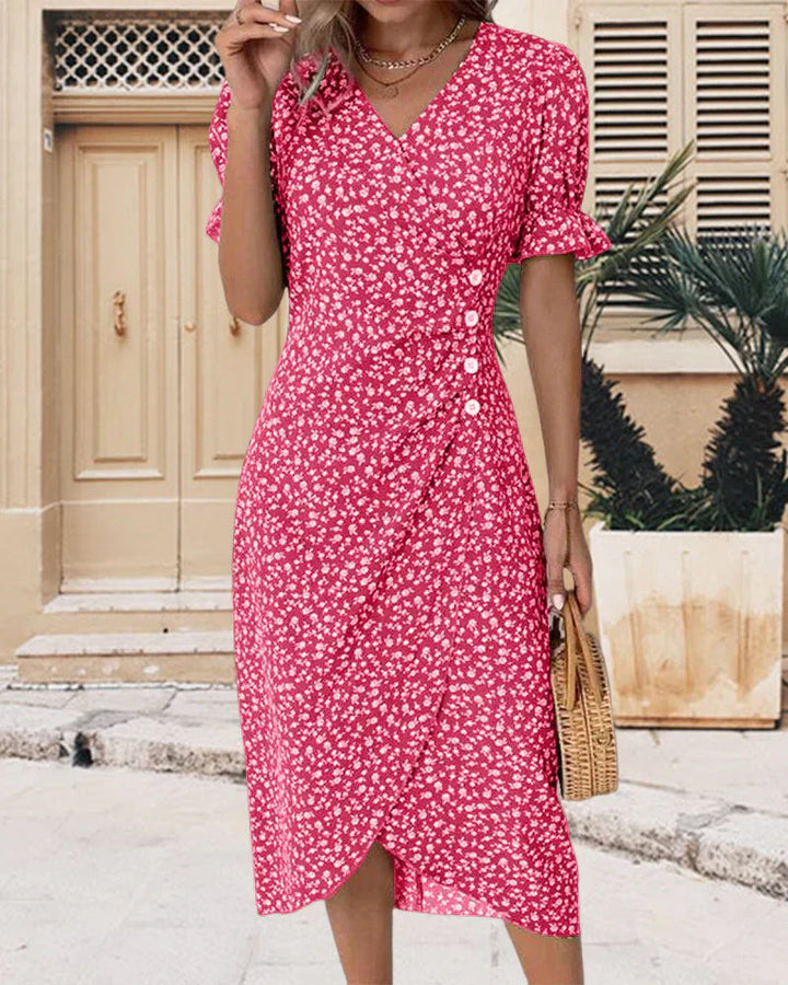 Tine - Robe à Manches Courtes avec Imprimé Floral