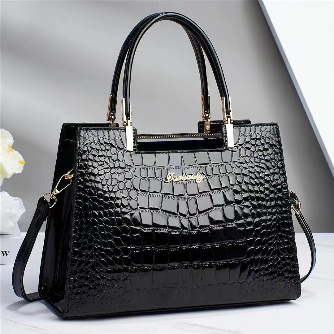 Gabriella® | Sac à main de luxe brillant avec imprimé crocodile