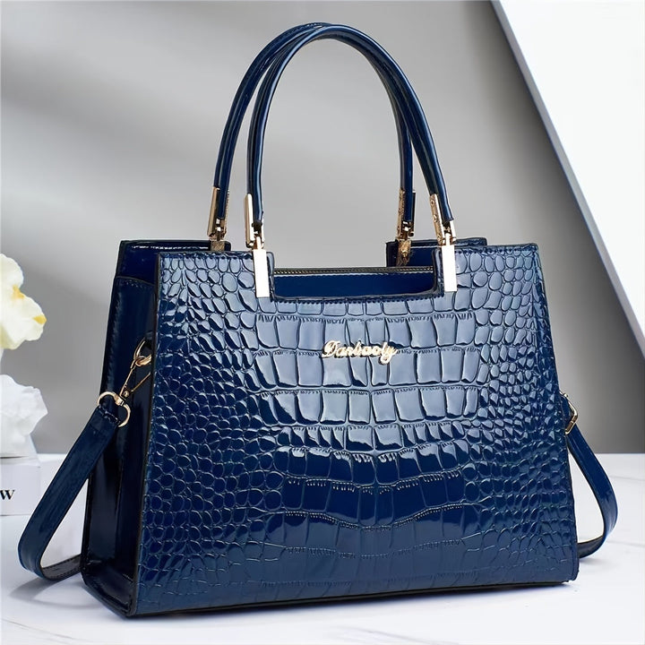 Gabriella® | Sac à main de luxe brillant avec imprimé crocodile