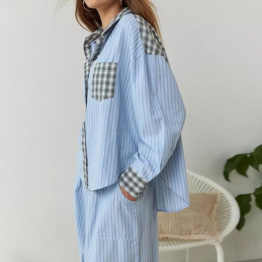 Ava Ensemble Loungewear 2 Pièces Femme – Pyjama à Carreaux