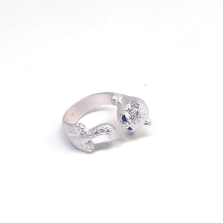 Bague Chat Ajustable en Argent 925