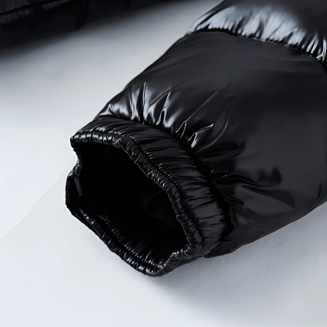 Veste polaire à capuche brillante pour hommes - Isolation hivernale