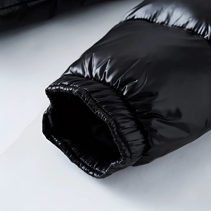 Veste polaire à capuche brillante pour hommes - Isolation hivernale