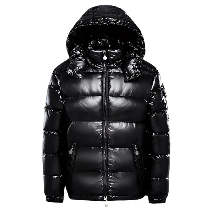 Veste polaire à capuche brillante pour hommes - Isolation hivernale