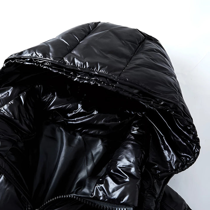 Veste polaire à capuche brillante pour hommes - Isolation hivernale
