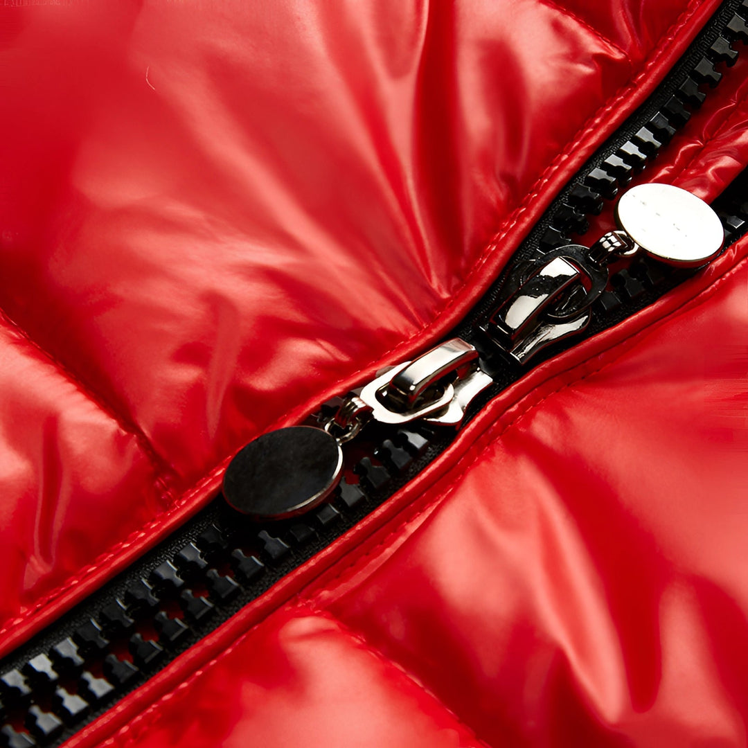 Veste polaire à capuche brillante pour hommes - Isolation hivernale