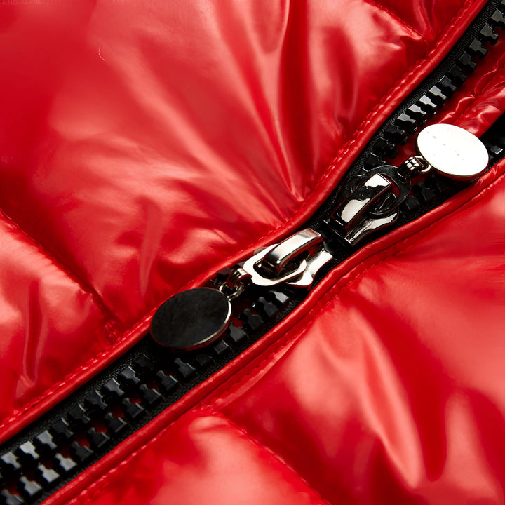 Veste polaire à capuche brillante pour hommes - Isolation hivernale