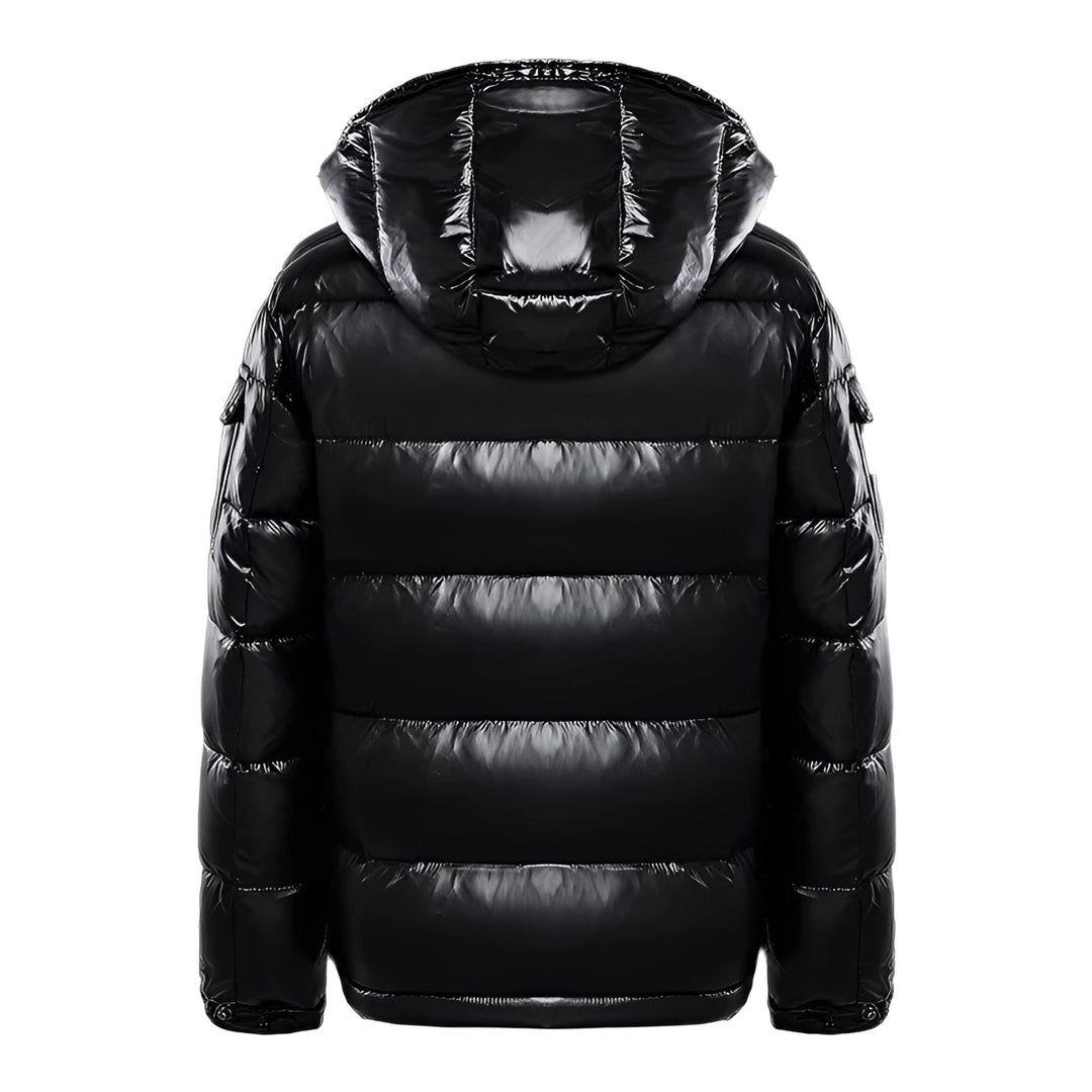 Veste polaire à capuche brillante pour hommes - Isolation hivernale