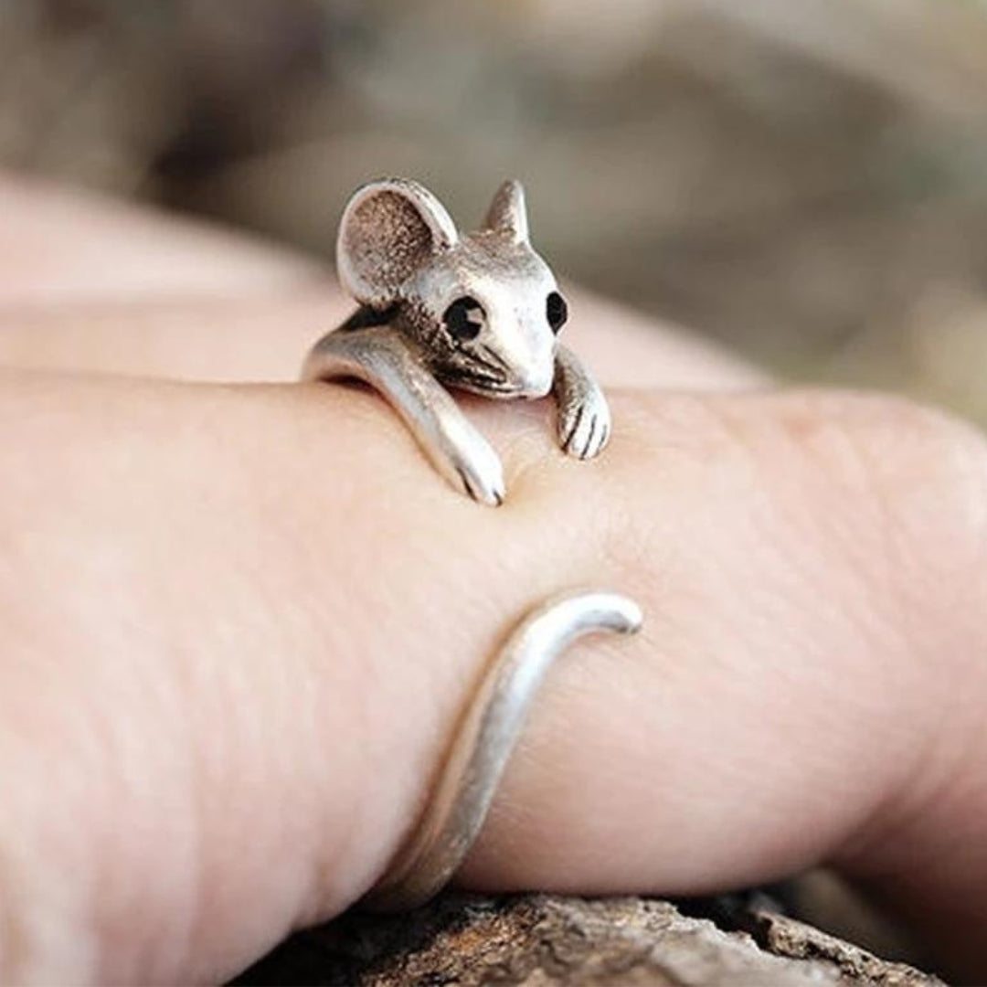 Bague en Argent Souris Ajustable