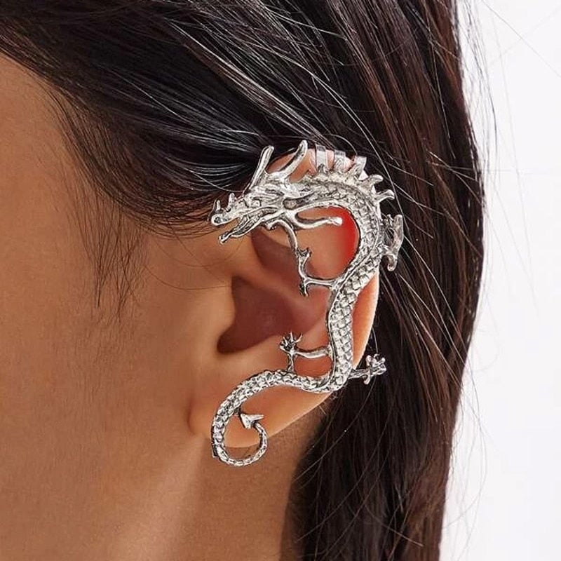 Boucles d'oreilles en argent dragon