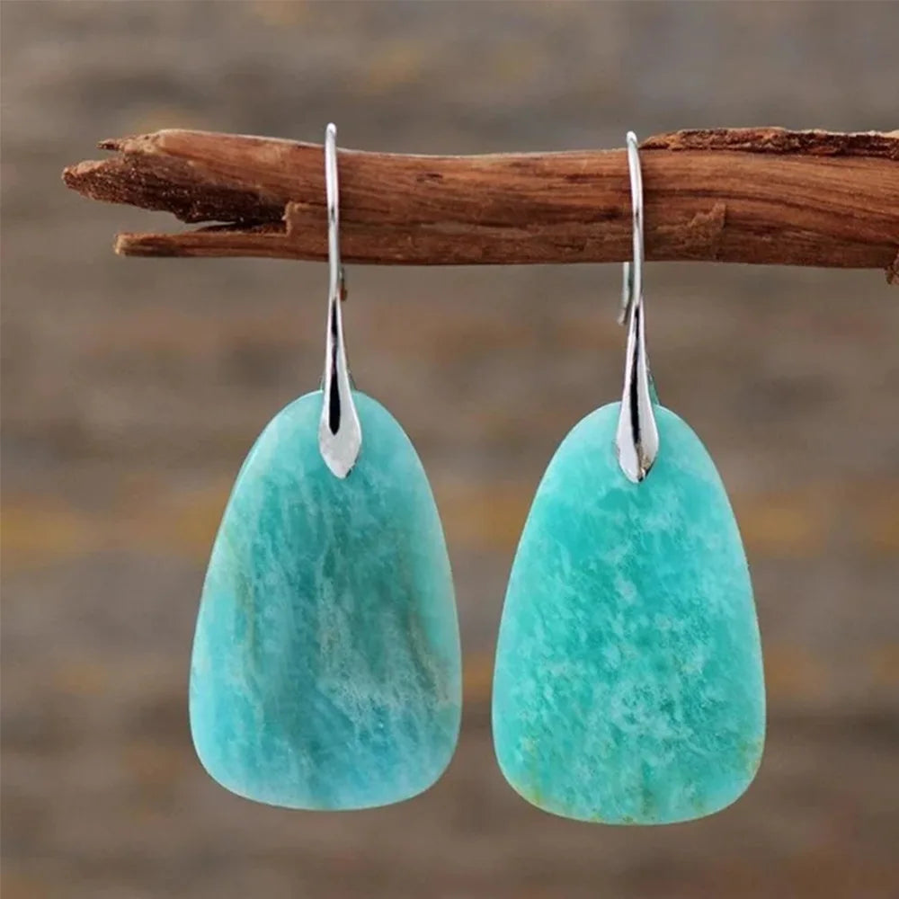 Boucles d'oreilles vintage en turquoise naturelle