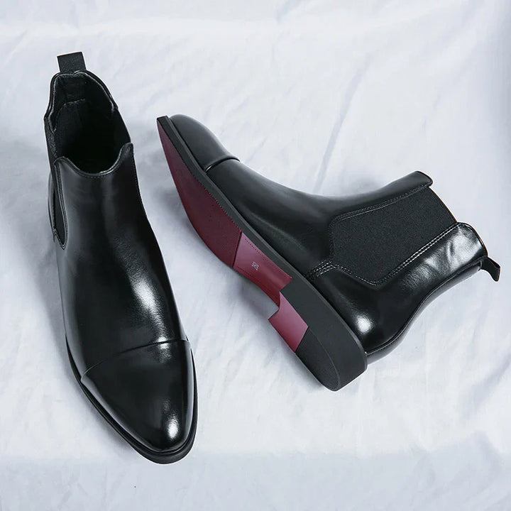 Annibale Carracci - Bottines Chelsea en cuir véritable pour hommes