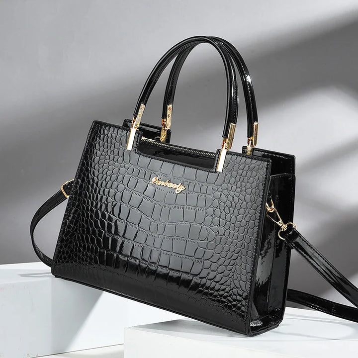 Gabriella® | Sac à main de luxe brillant avec imprimé crocodile