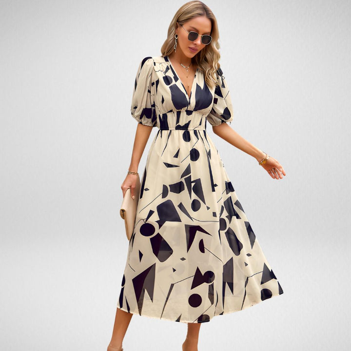 Elara™ Robe à V imprimée