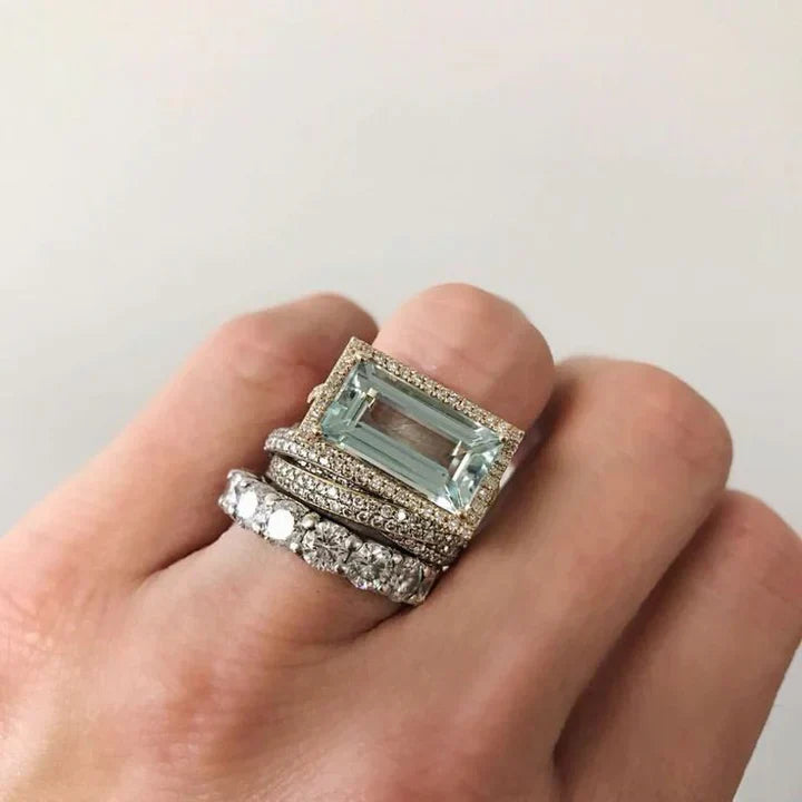 Bague vintage en argent et turquoise