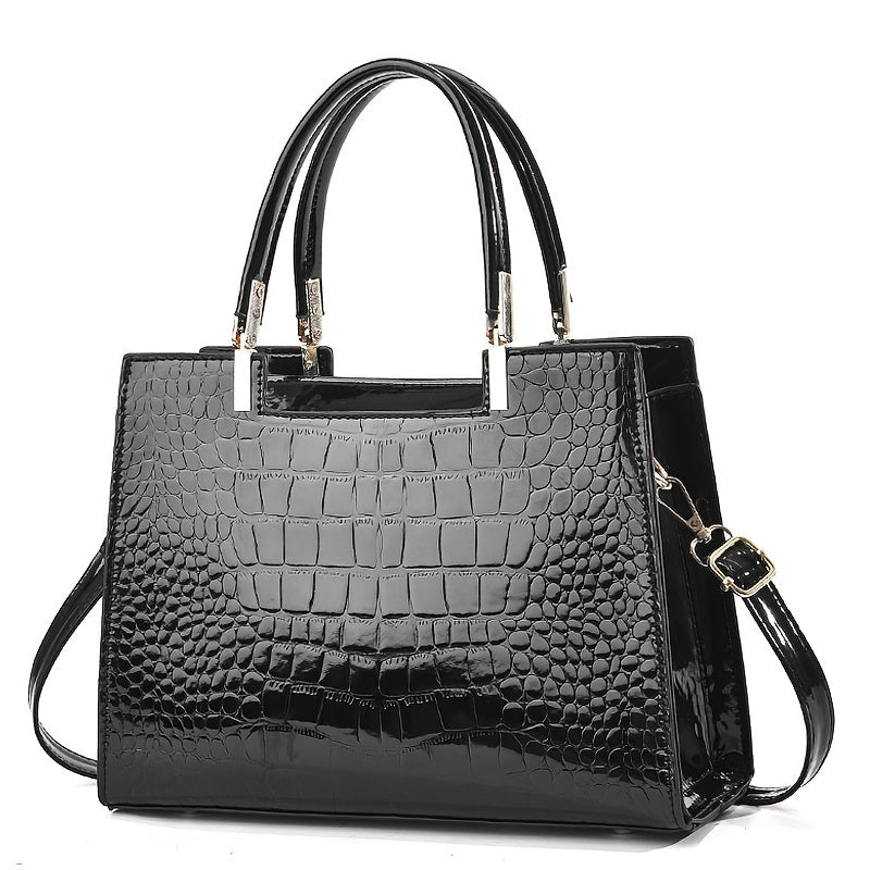 Gabriella® | Sac à main de luxe brillant avec imprimé crocodile