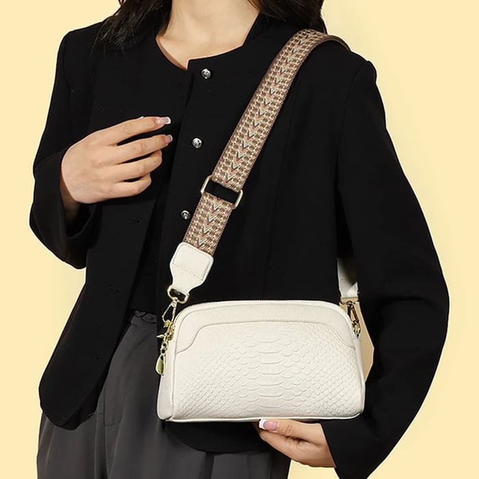 Ilaria® | Mini sac à bandoulière élégant en cuir croco