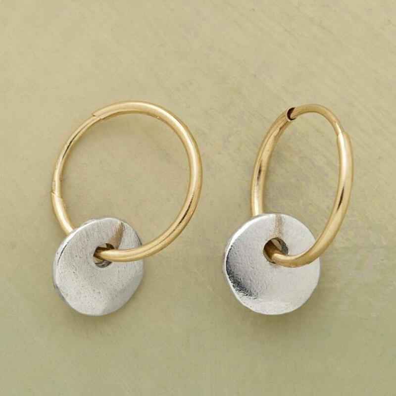 Boucles d'oreilles plaquées or et argent