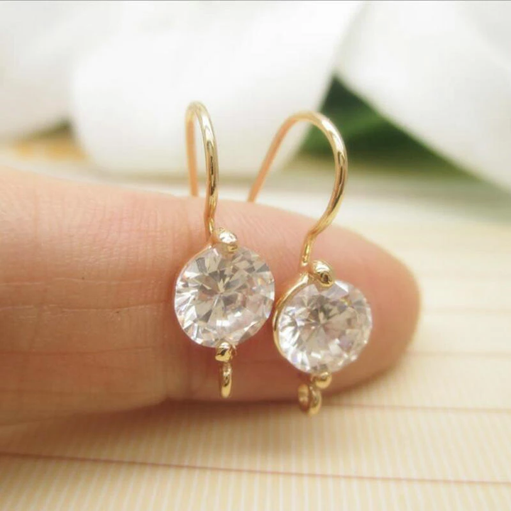 Boucles d'oreilles en cristal or et argent