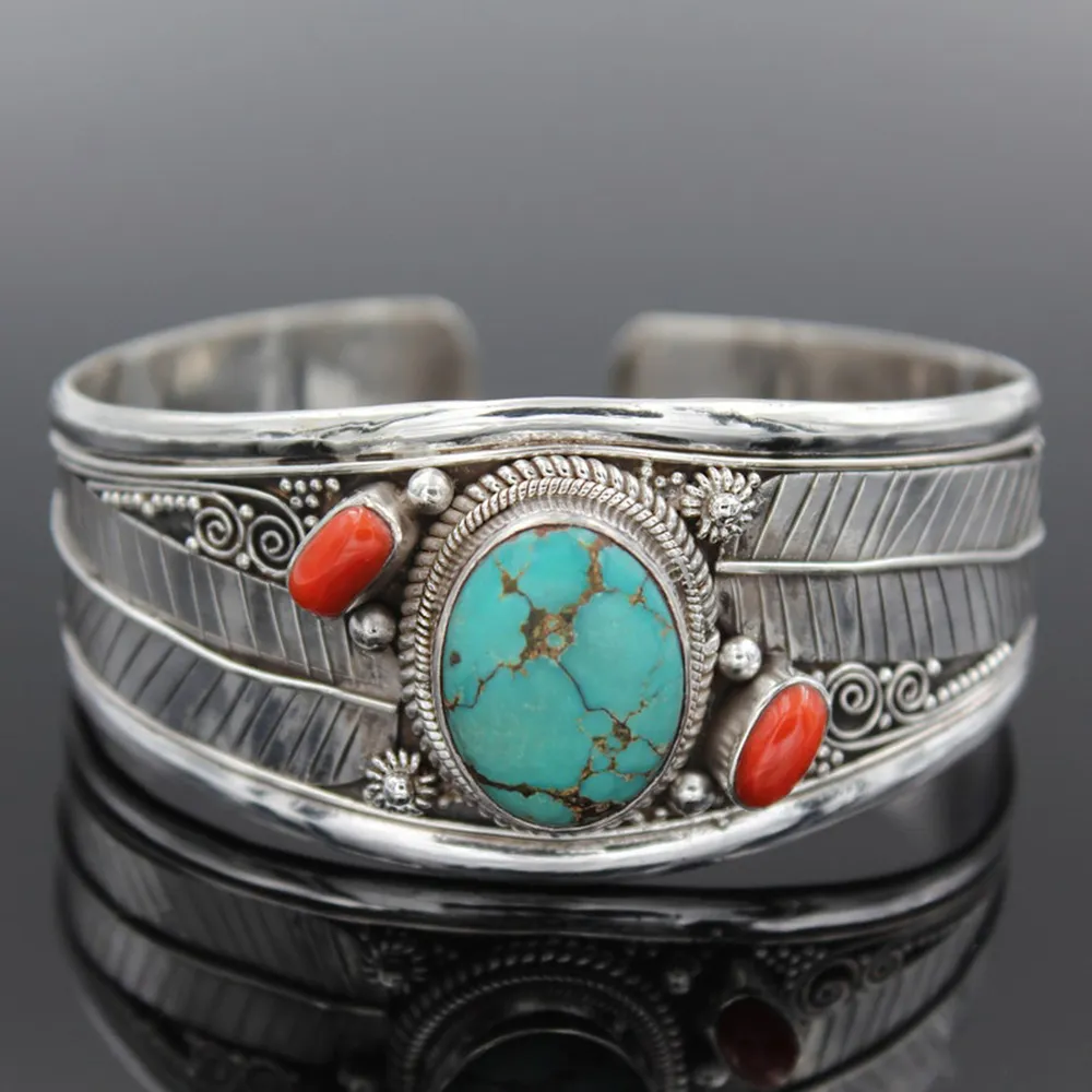 Bracelet en pierre turquoise vintage