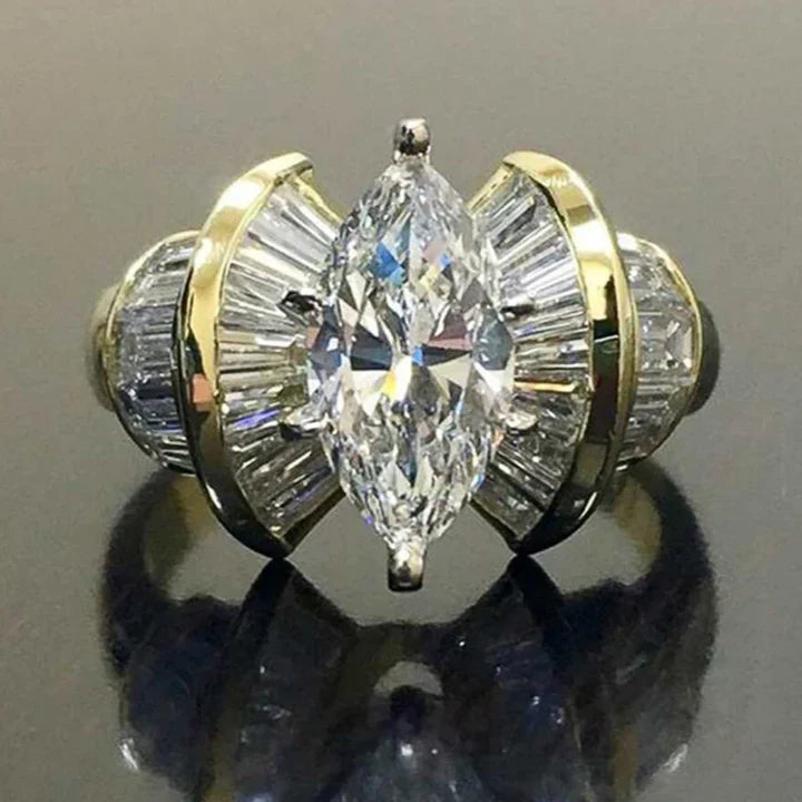 Bague en or avec zirconias