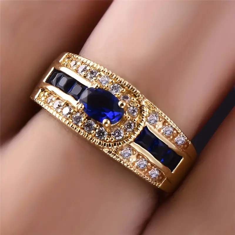 Bague bleue brillante vintage